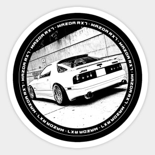 MAZDA RX-7 FC Black 'N White 4 (Black Version) Sticker